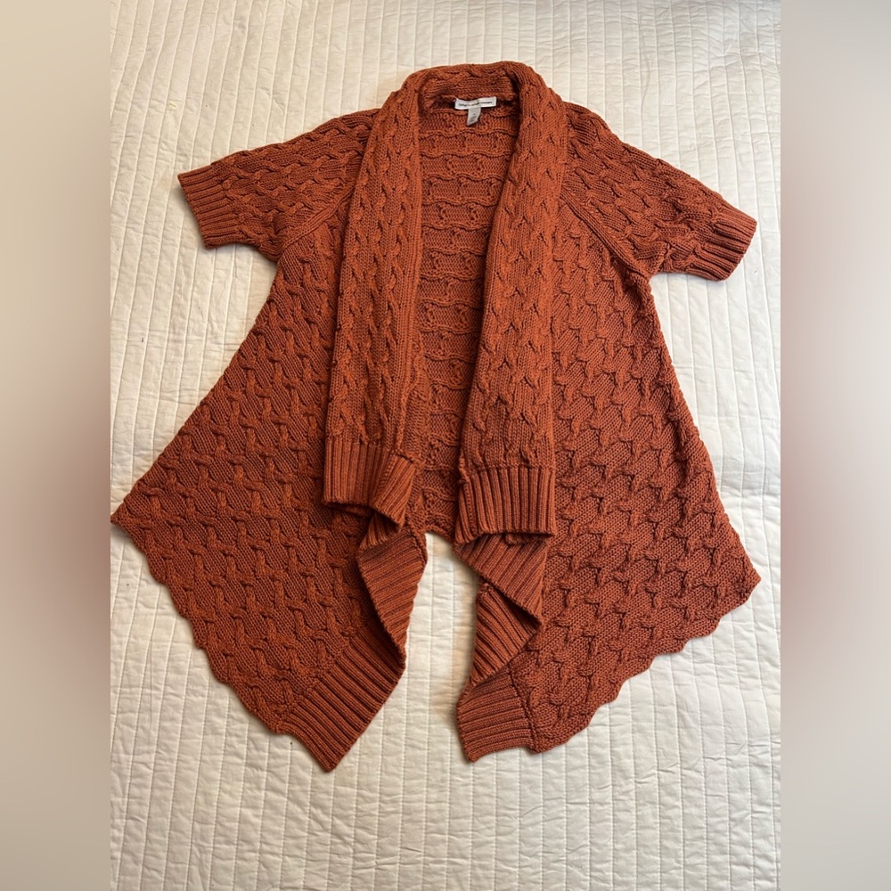 Cotton by Autumn Cashmere rust open front cardigan